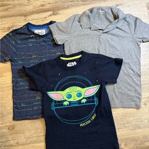 Boys Shirt Bundle Size 6/7 | Star Wars Grogu Tee + Old Navy Polo + Graphic Tee